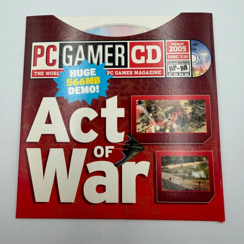 PC Gamer CD March 2005 Disc 7.51 Act of War 566MB Demo Vintage Gaming